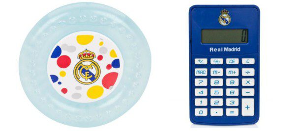 Mordedor para bebés y Calculadora del Real Madrid/ RMCF