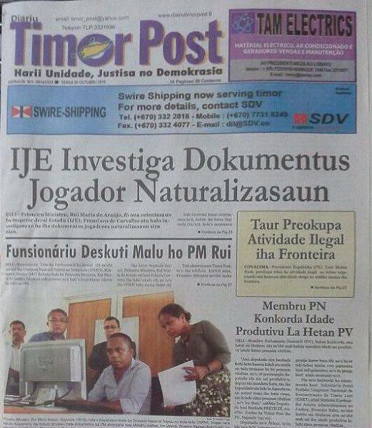 La prensa timorense se hizo eco de la investigación auspiciada por el gobierno/ Timor Post